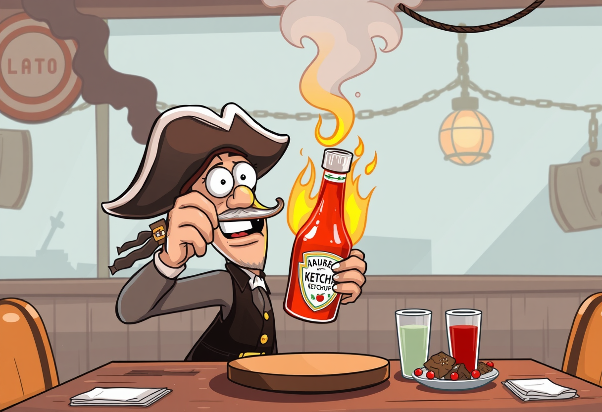 Piratenkok met ketchup