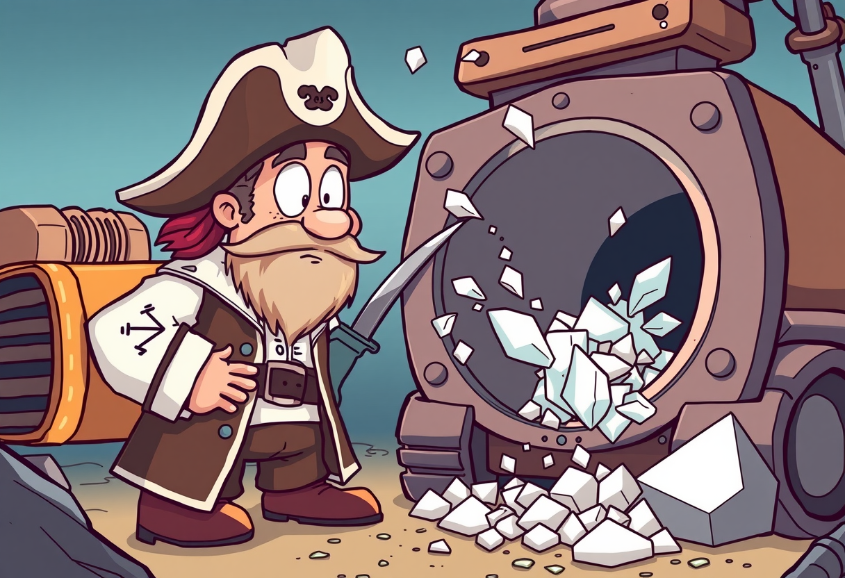 Een inspecter piraat die crystal meth uit een bouwmachine haalt.