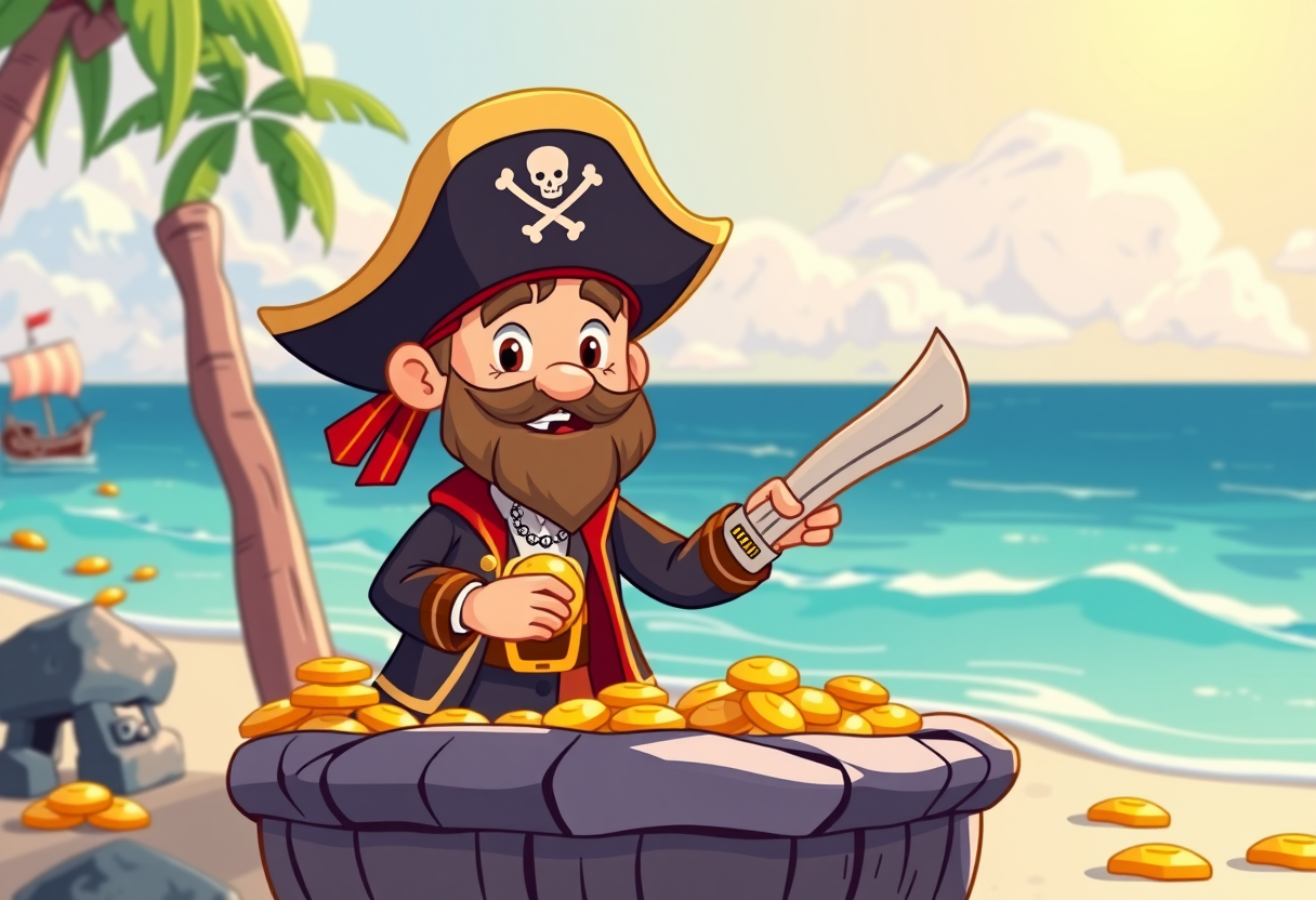 Pirate with gold
