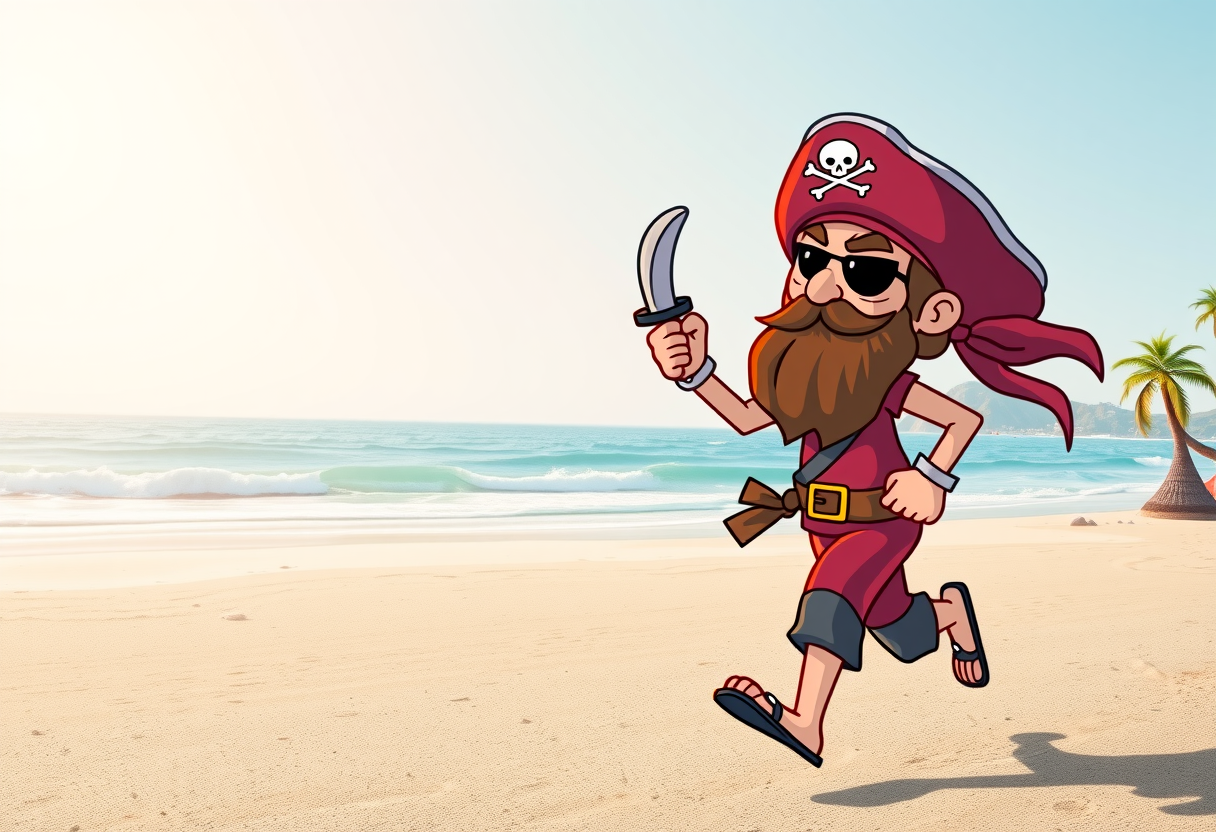 Een piraat die sport