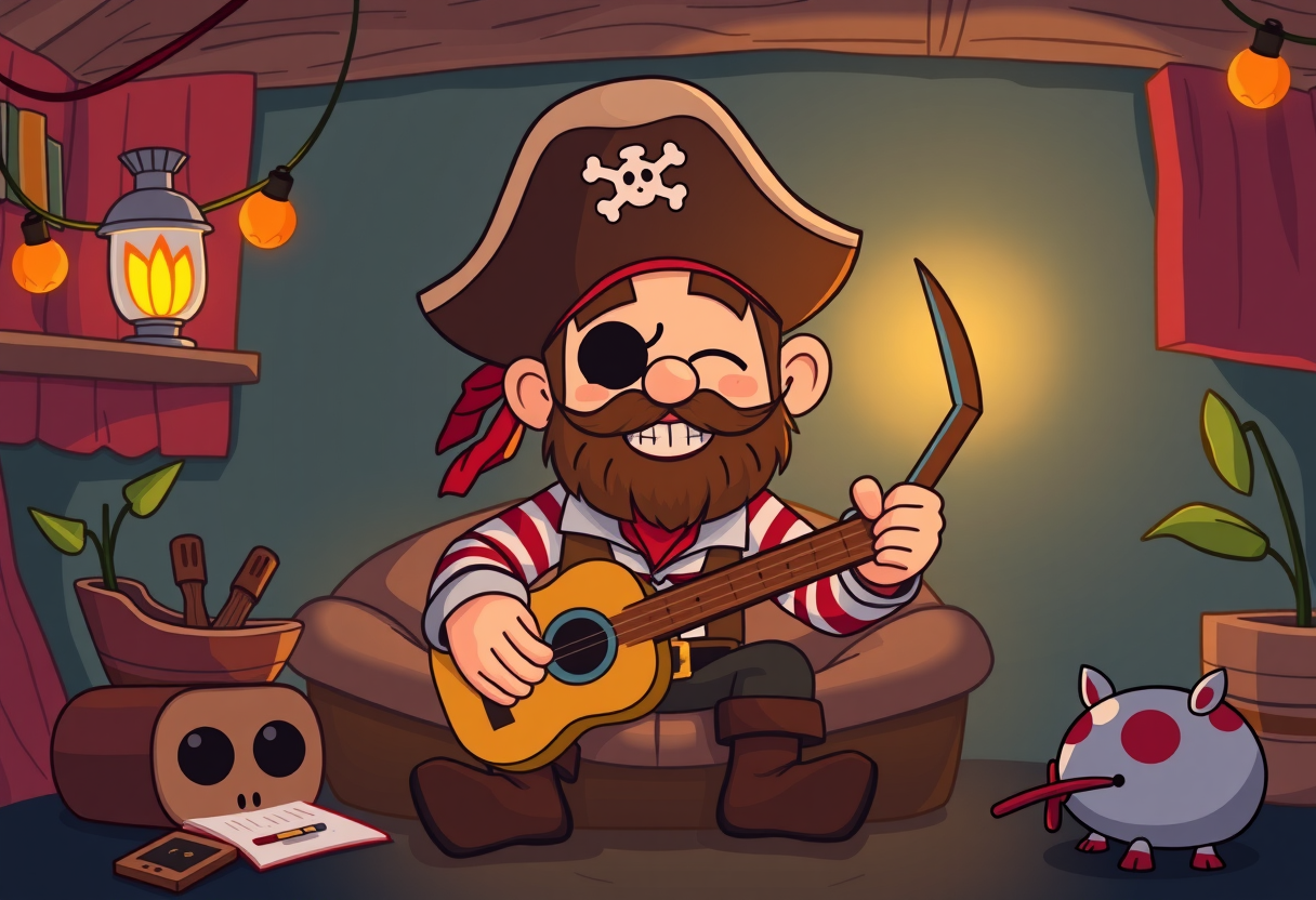 A pirate making music